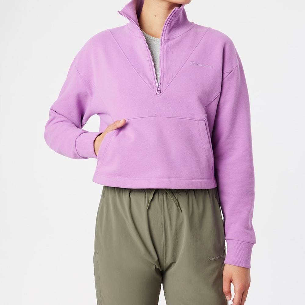 Outdoor Voices Lavender Half-Zip Pullover Sweatshirt